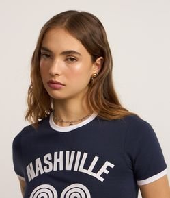 Blusa New T-shirt em Cotton com Estampa Nashville 89