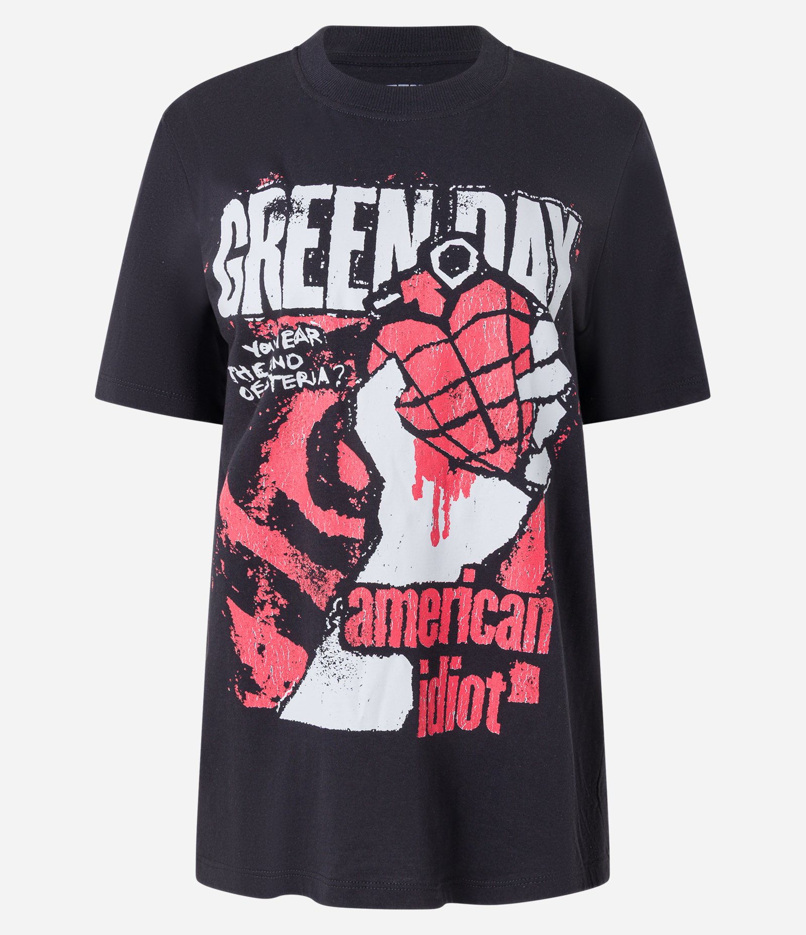 Camiseta em Algodão com Estampa Green Day Preto 4