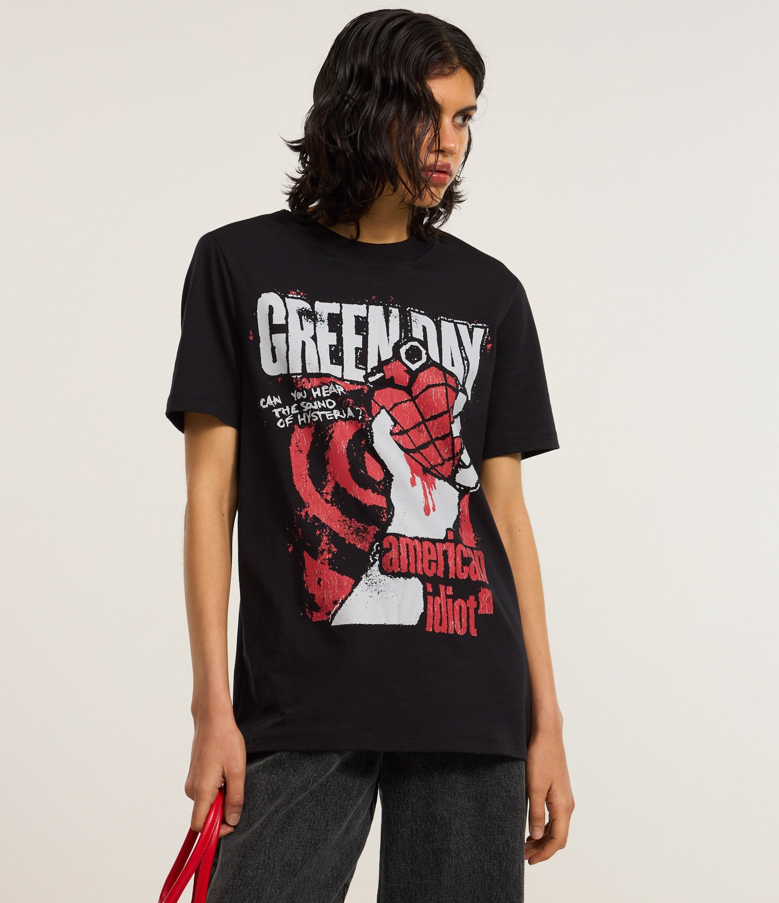 Camiseta em Algodão com Estampa Green Day Preto 3