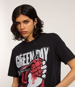 Camiseta em Algodão com Estampa Green Day