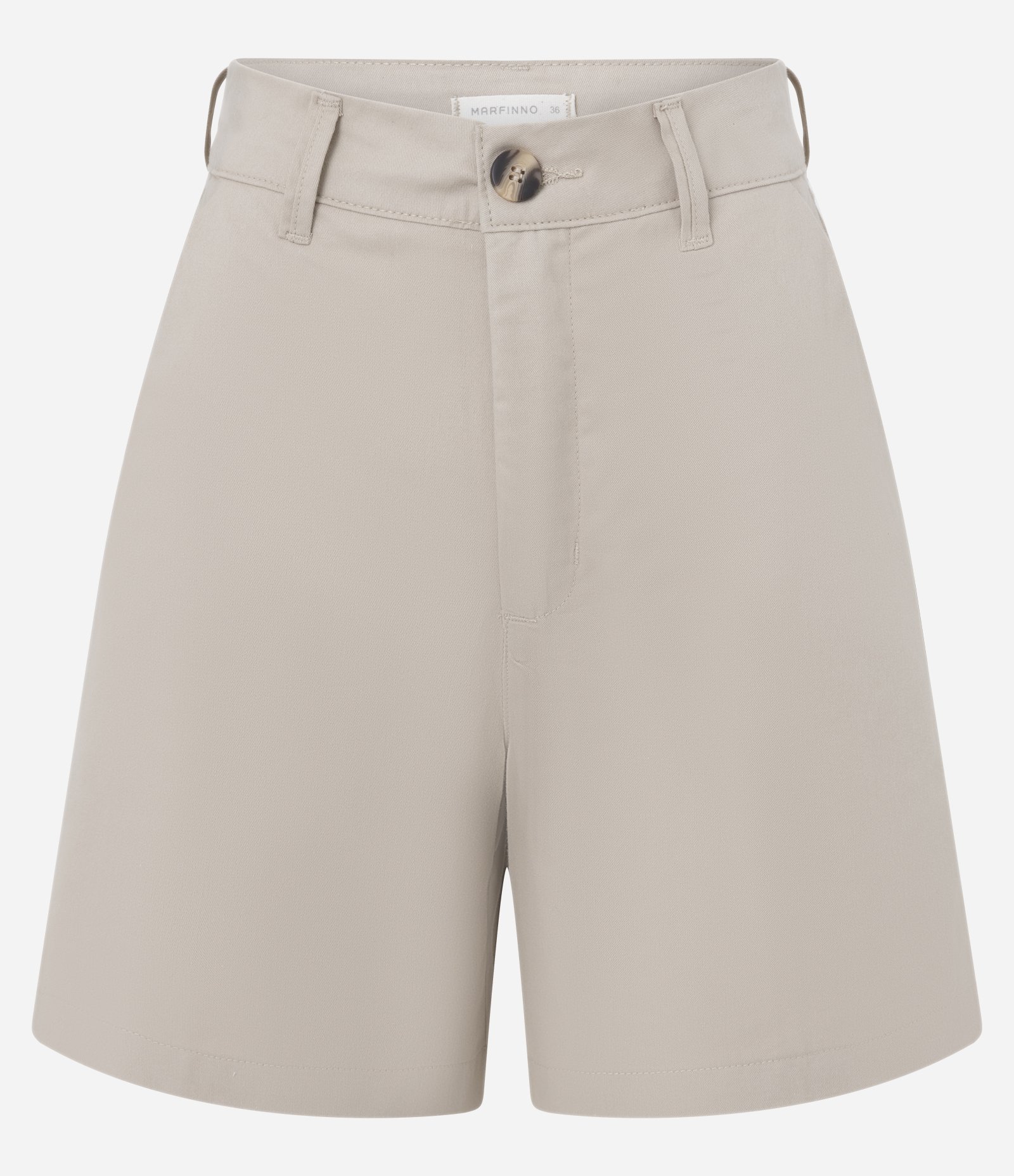 Bermuda Alfaiatada Cintura Média em Sarja com Bolsos Bege 5