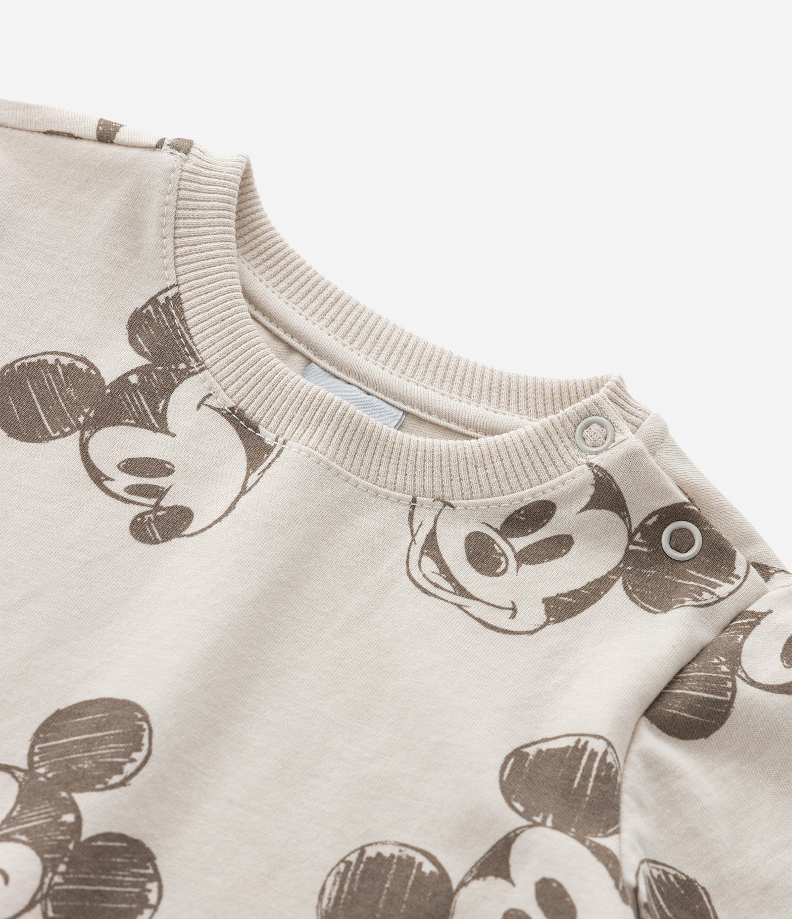 Conjunto Infantil em Moletom com Estampa Mickey - Tam 0 a 18 Meses Marrom 9