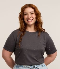 Camiseta com Brilhos Salpicados Curve & Plus Size