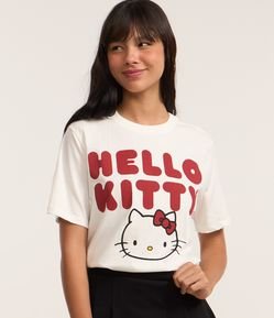 Camiseta Alongada em Algodão com Estampa Hello Kitty