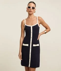 Vestido Sportcore Canelado em Ribana com Contrastes