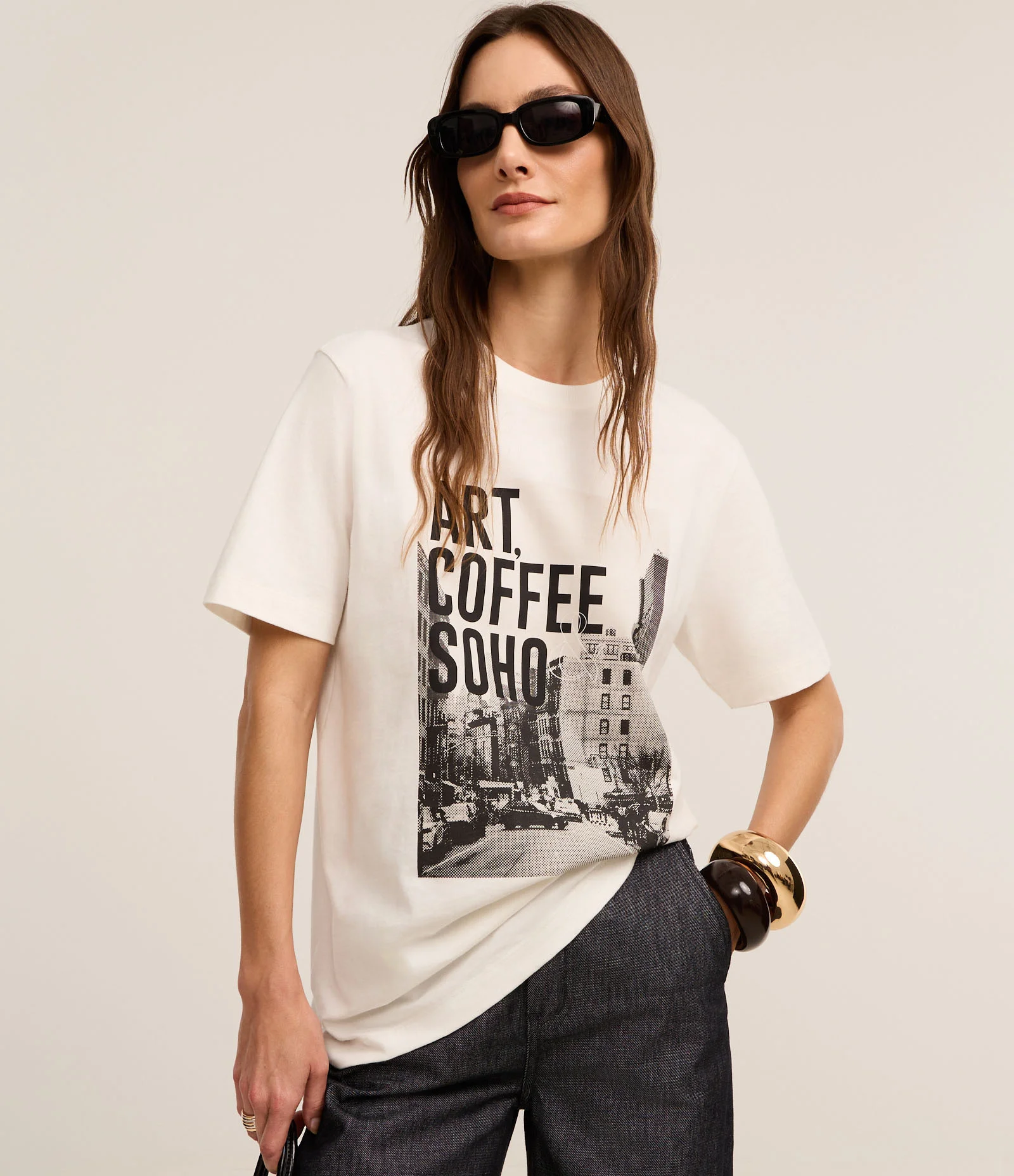 Camiseta em Algodão com Estampa Art Coffee Soho Branco 1