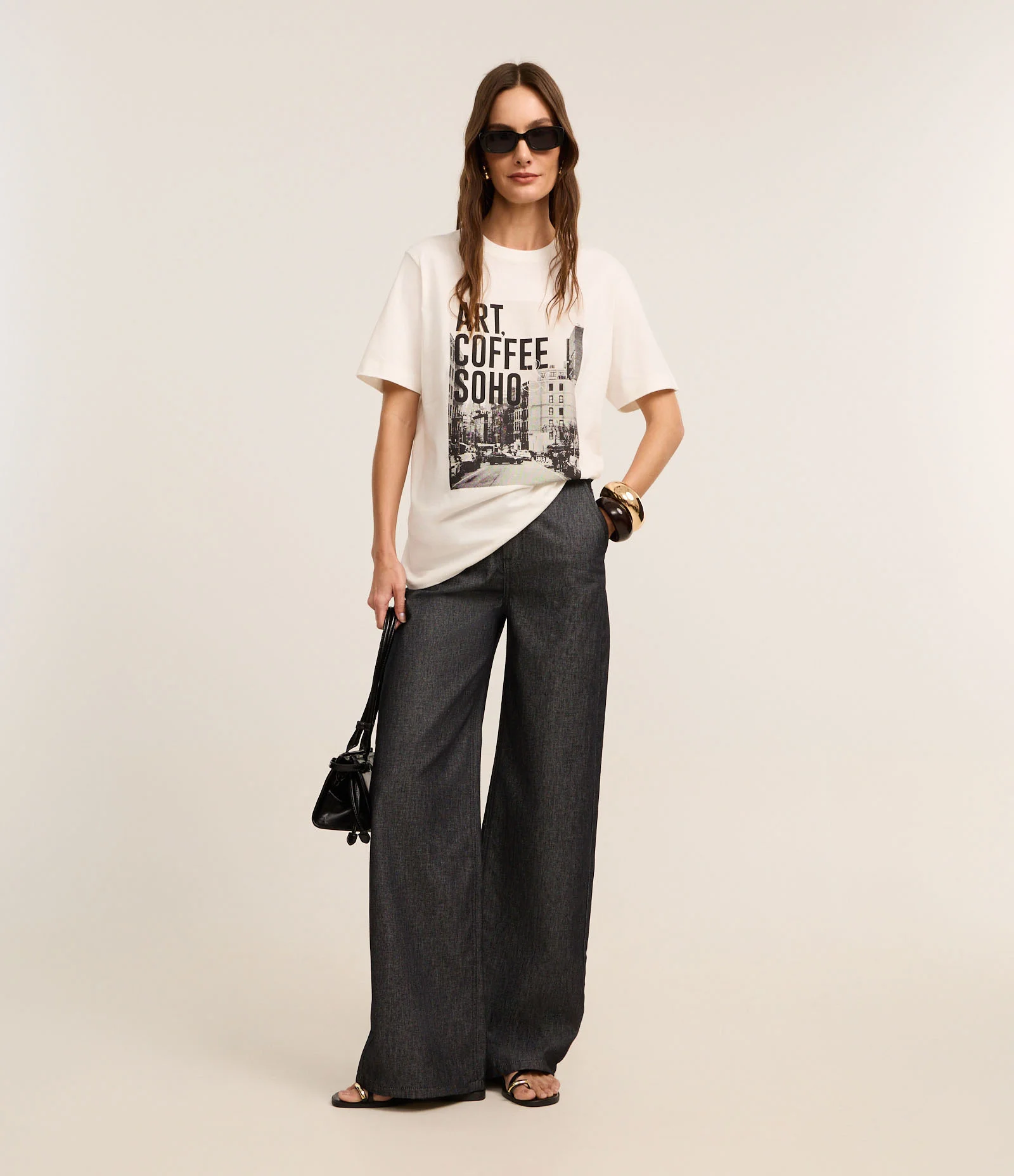 Camiseta em Algodão com Estampa Art Coffee Soho Branco 2