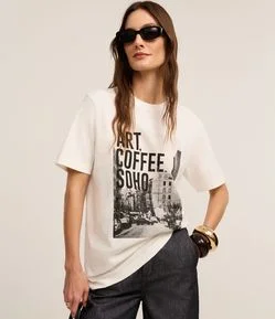 Camiseta em Algodão com Estampa Art Coffee Soho
