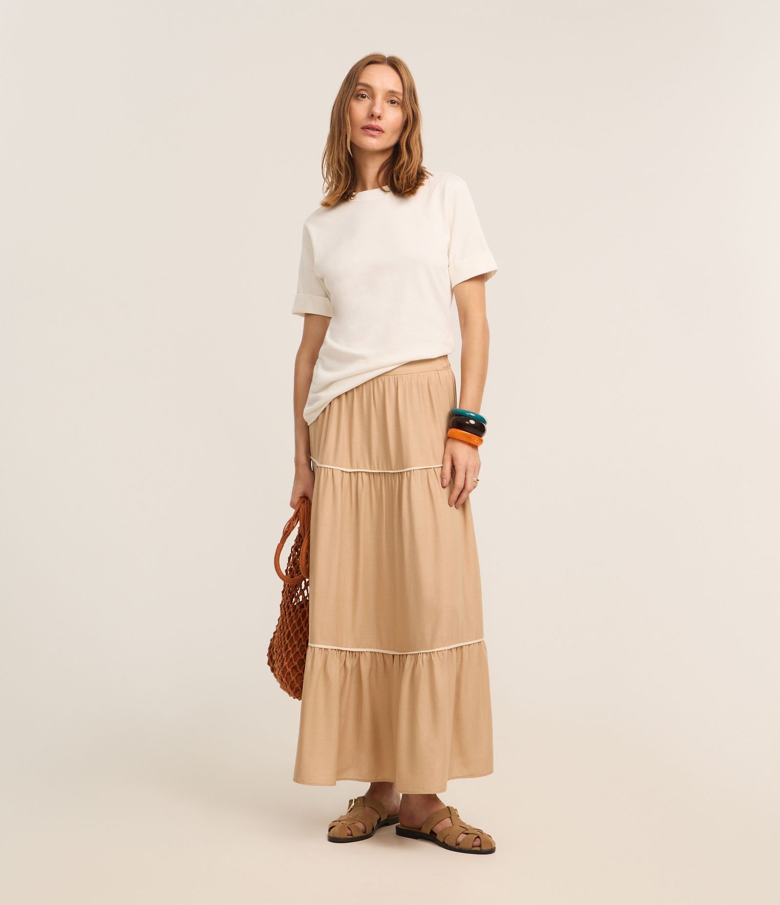 Blusa Alongada em Malhão com Manga Dobrada Branco 2