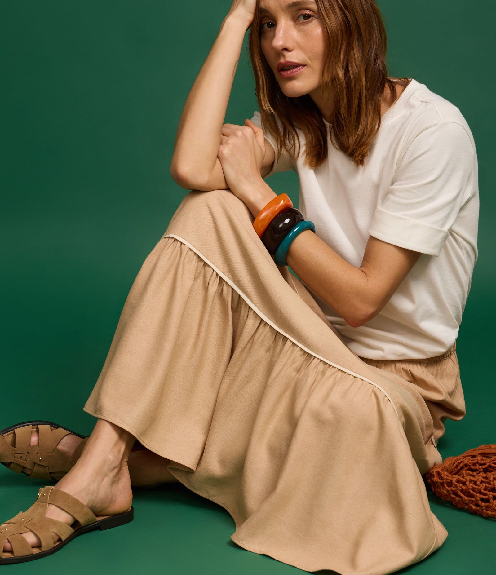 Blusa Alongada em Malhão com Manga Dobrada Branco 4