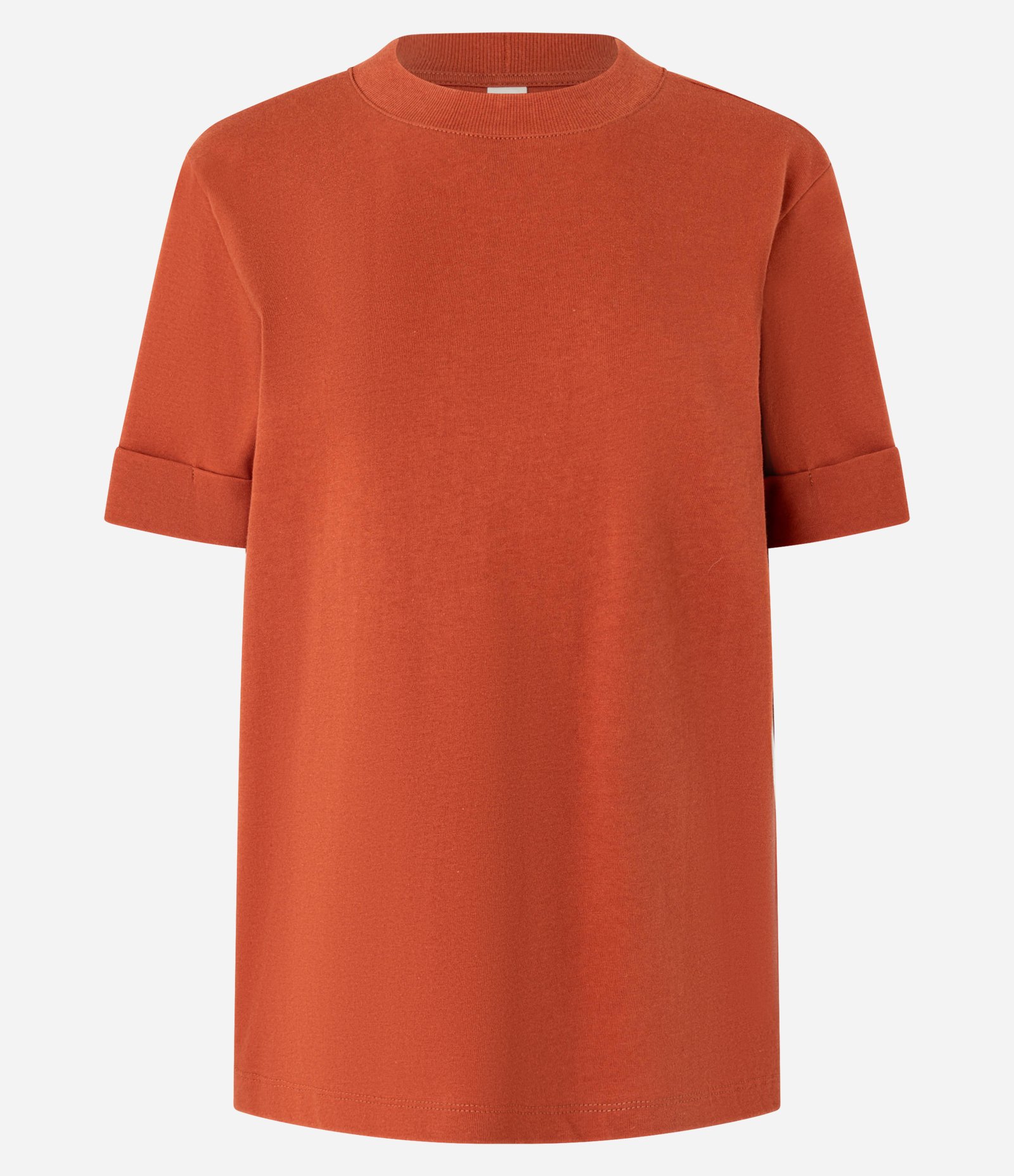 Blusa Alongada em Malhão com Manga Dobrada Terracota 5