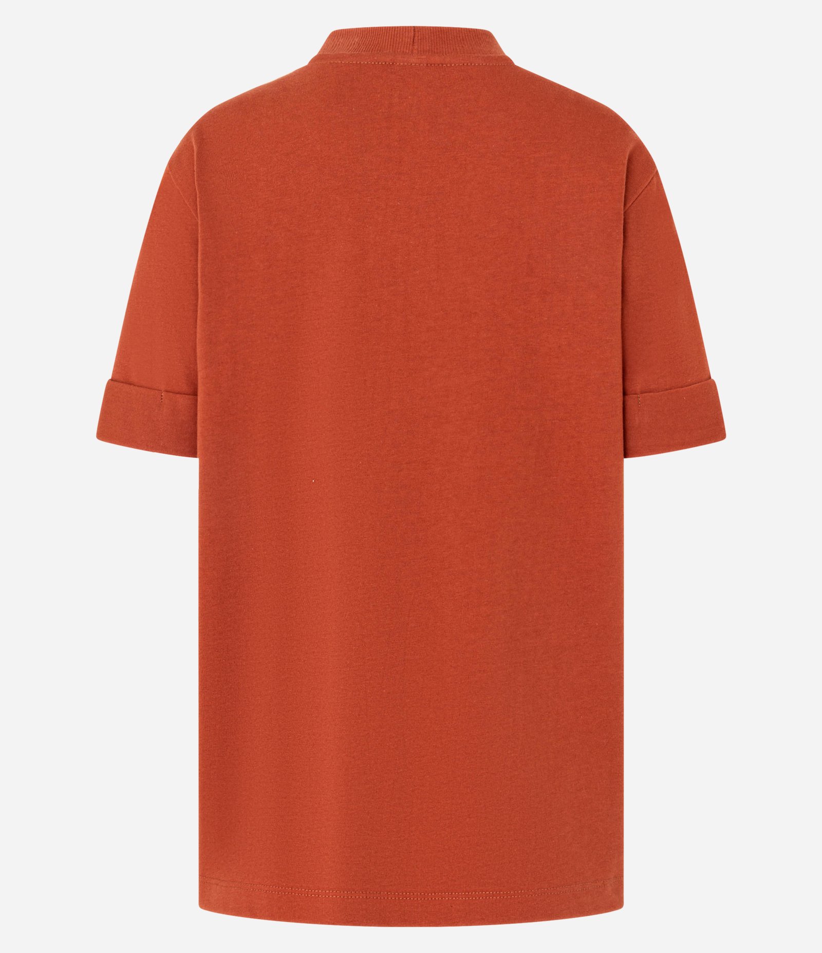 Blusa Alongada em Malhão com Manga Dobrada Terracota 6