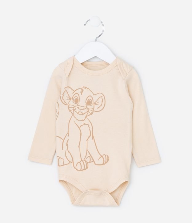 Body Infantil com Estampa Simba Rei Leão - Tam 0 a 18 meses