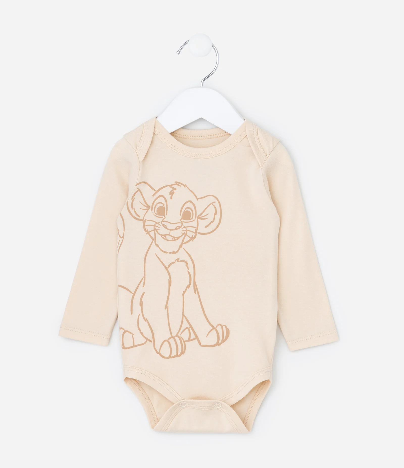 Body Infantil com Estampa Simba Rei Leão - Tam 0 a 18 meses Bege 1