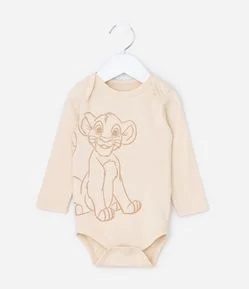 Body Infantil com Estampa Simba Rei Leão - Tam 0 a 18 meses