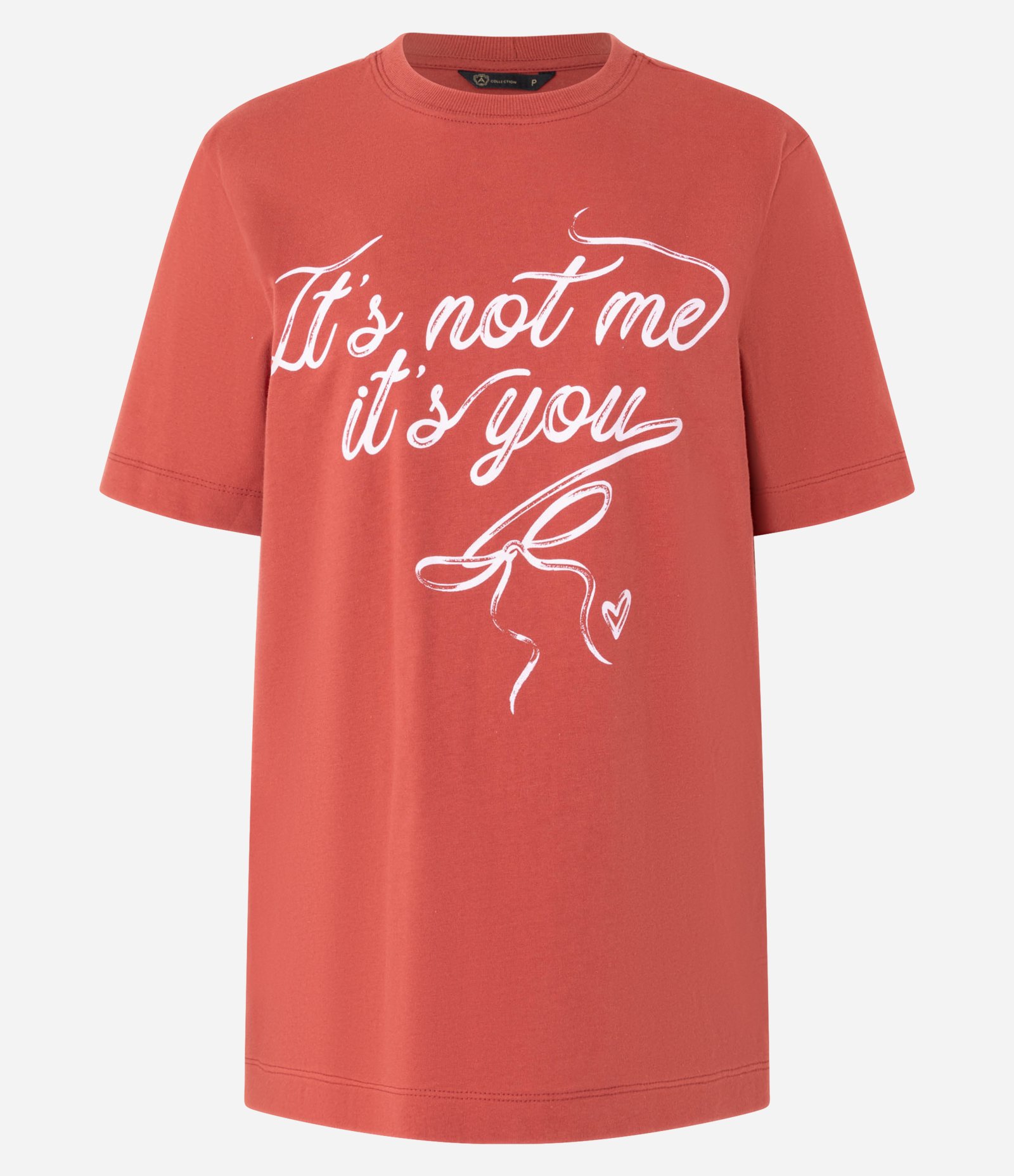 Camiseta T-Shirt em Algodão com Lettering It's Not Me Terracota 7