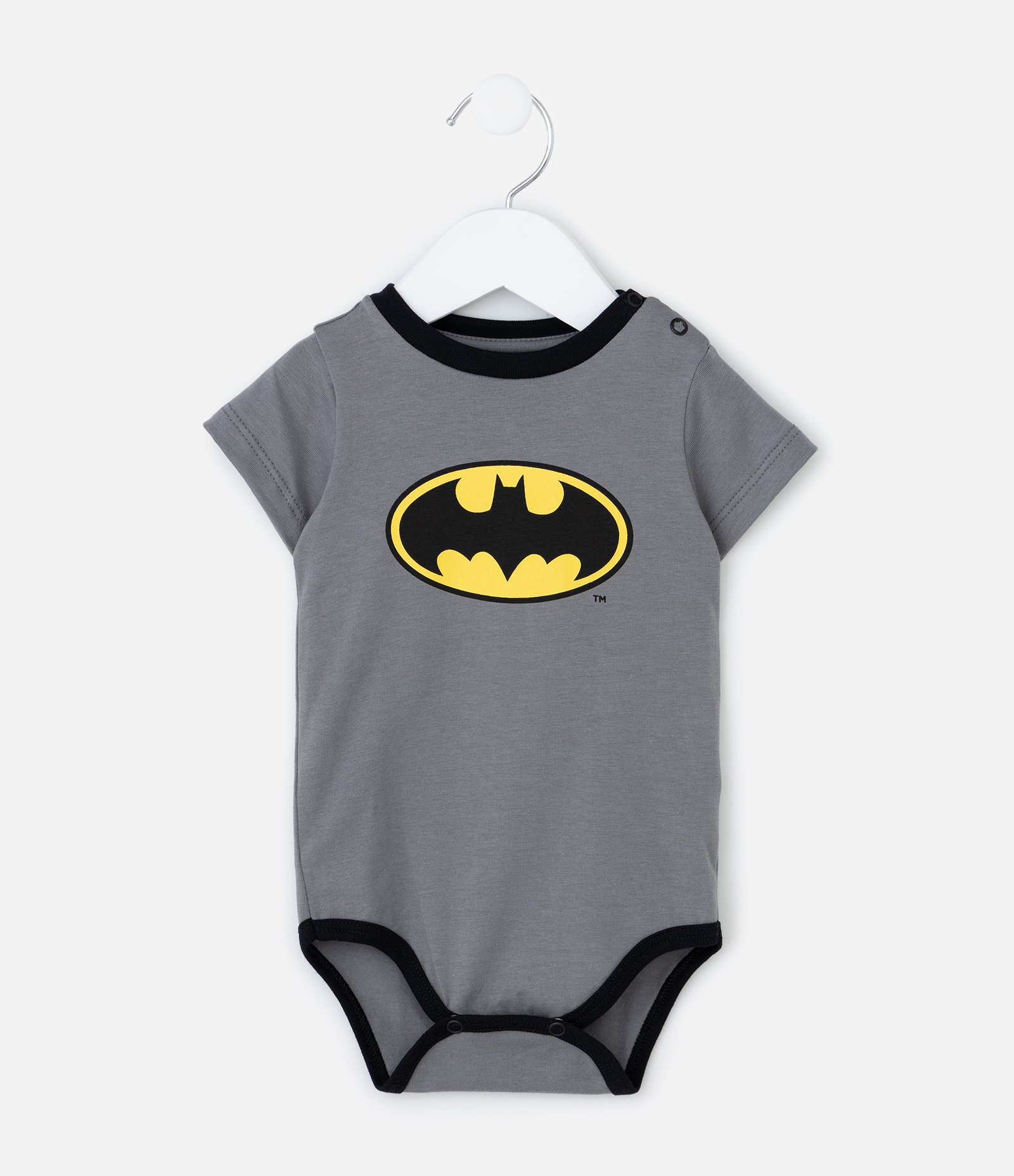 Body Infantil com Estampa e Capa do Batman - Tam 0 a 18 meses Cinza 4