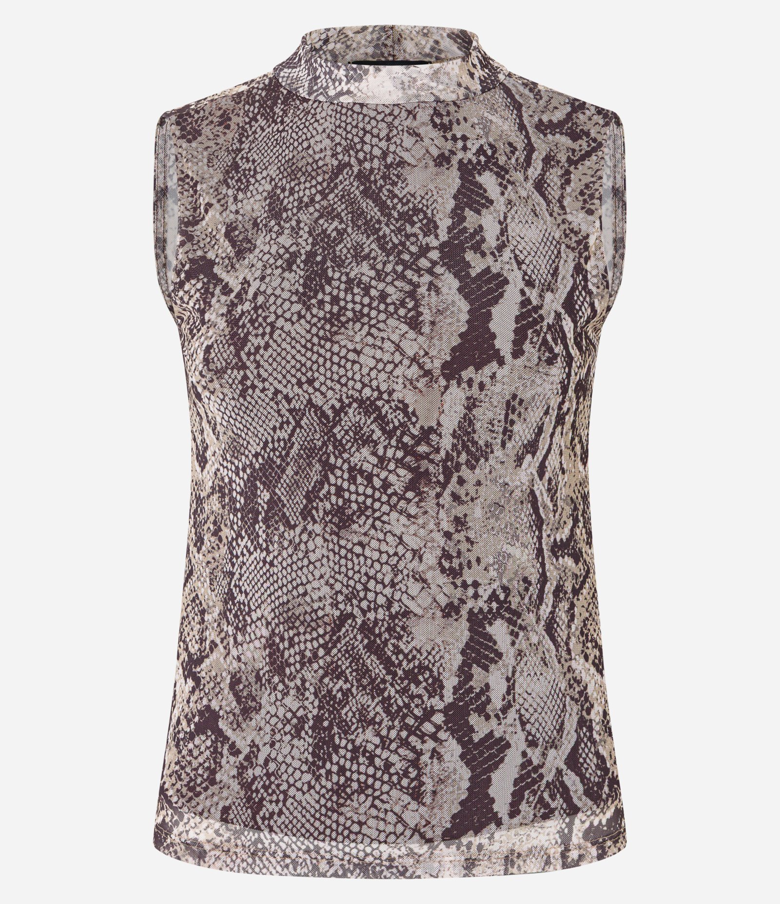 Blusa em Tule com Estampa Serpente Marrom 5