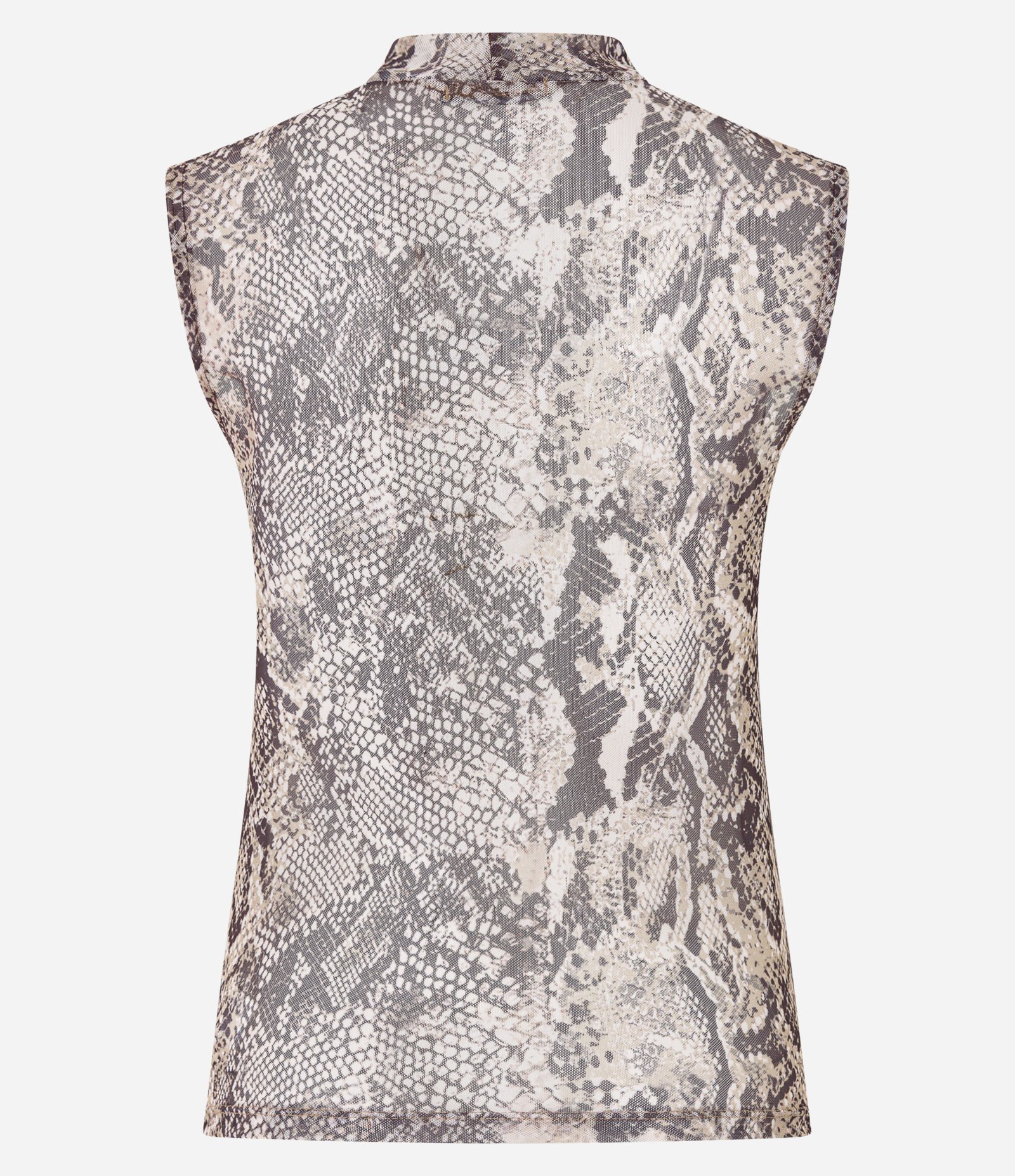 Blusa em Tule com Estampa Serpente Marrom 7