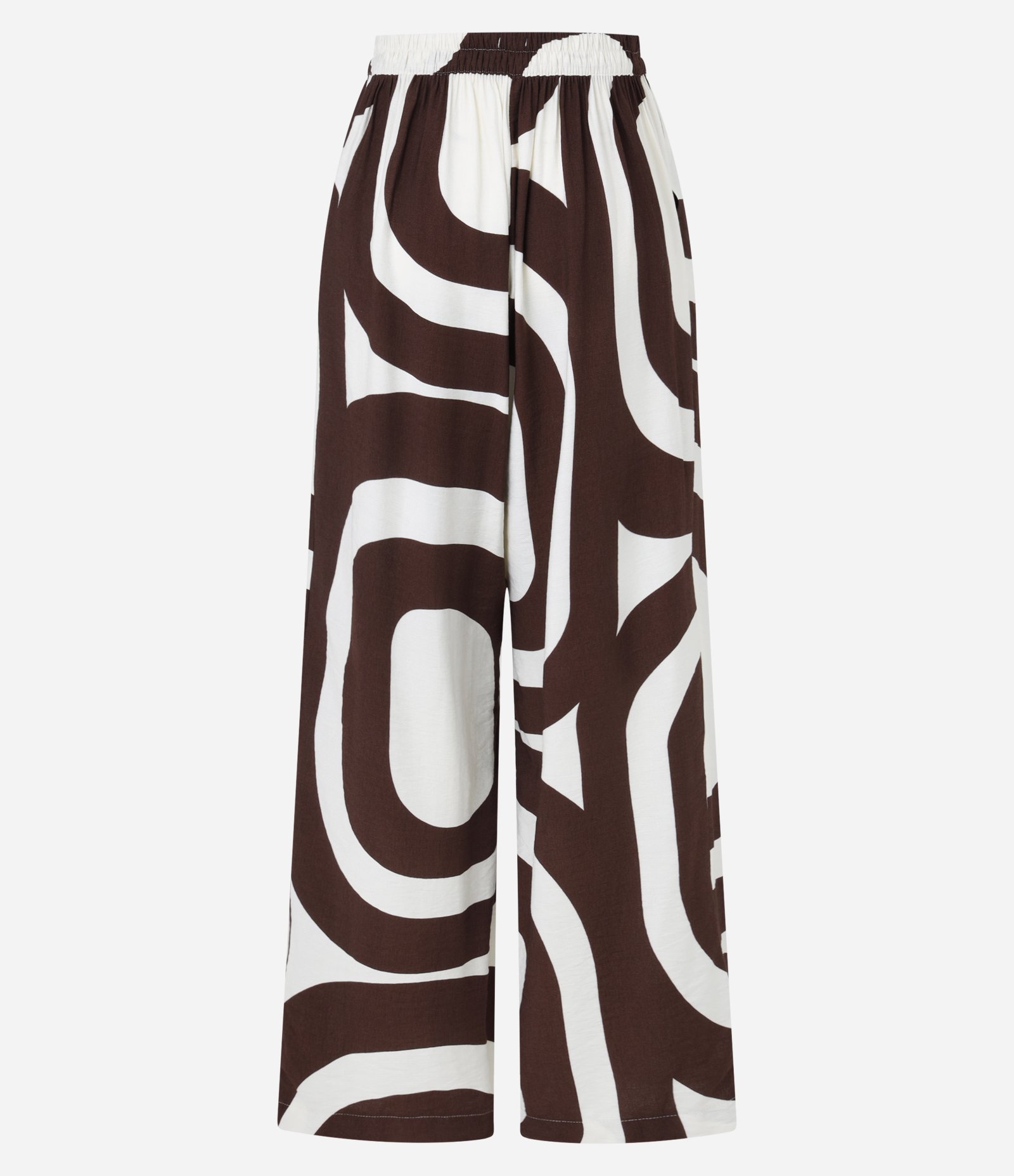 Calça Wide Leg em em Viscose Twill com Estampa Abstrata Bicolor 8