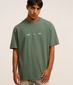 Camiseta Relaxed em Algodão com Estampa Lettering