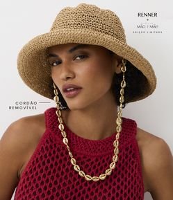 Chapéu de Praia em Palha com Corrente de Búzios