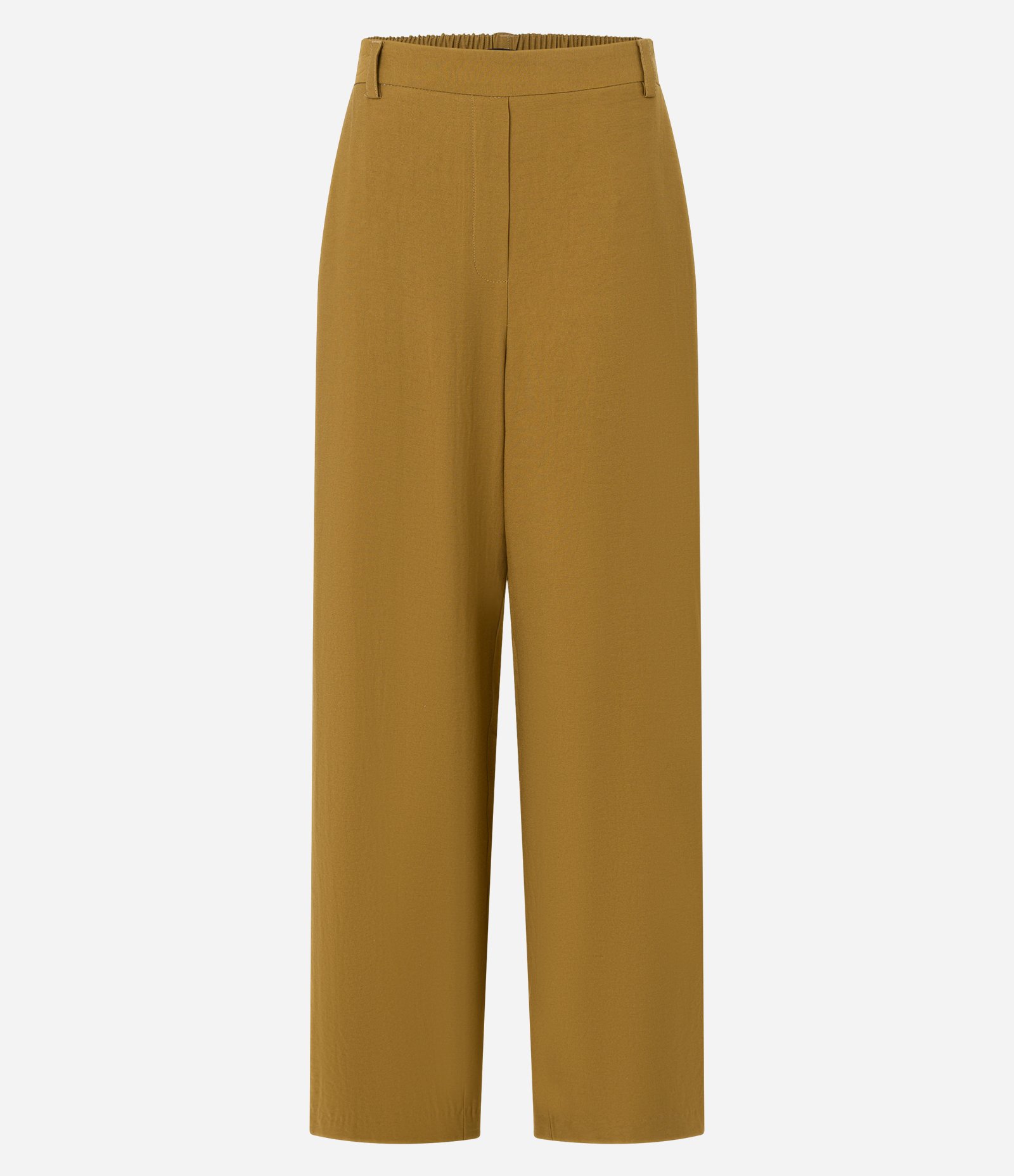 Calça Wide Leg Alfaiatada em Viscose com Listras Contrastantes Dourado 6