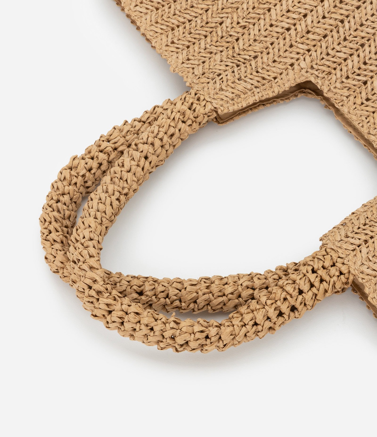 Bolsa de Praia de Palha com Franjas Bege 7