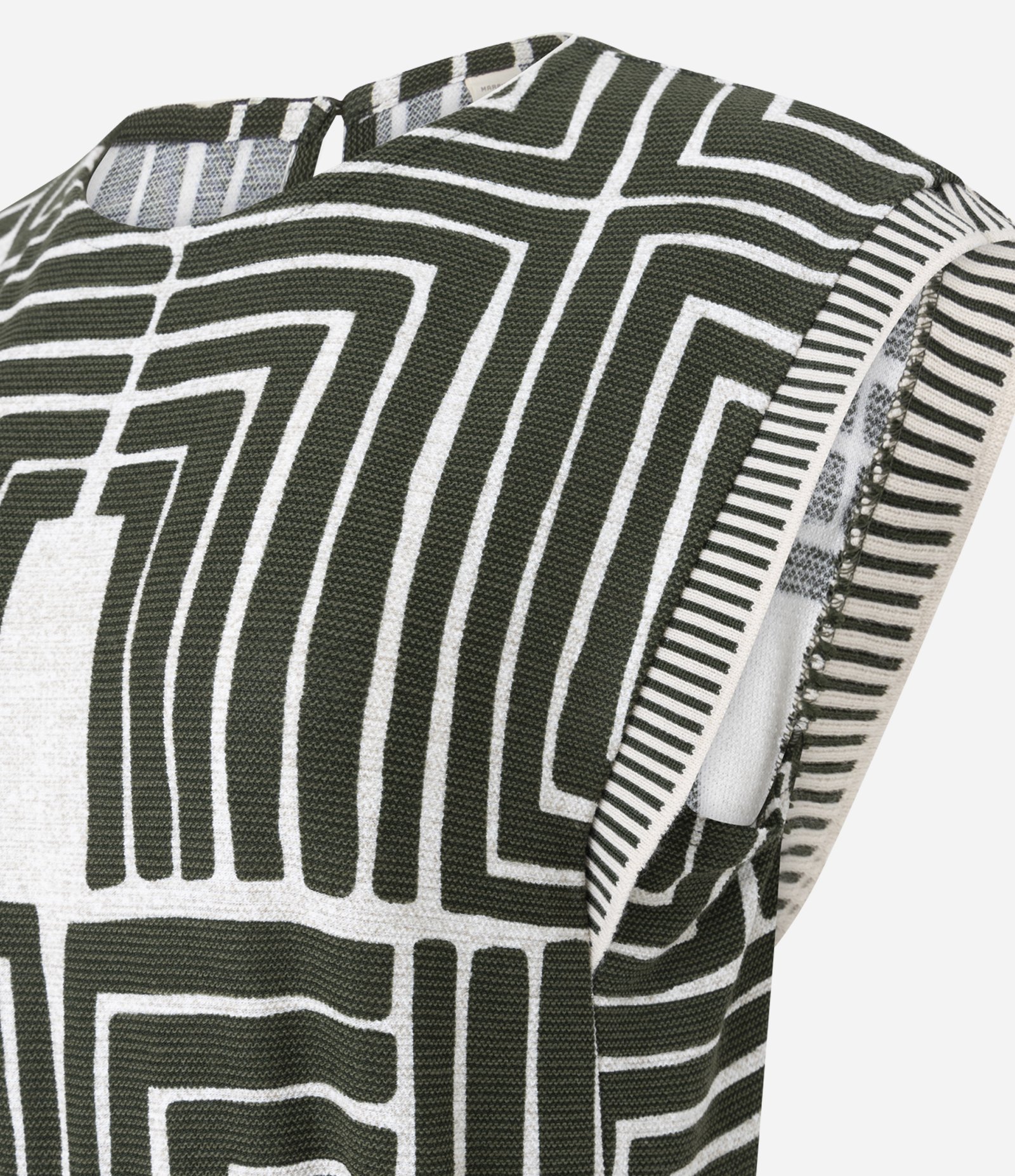 Macacão Longo em Viscose Texturizada com Estampa Geométrica Verde 6