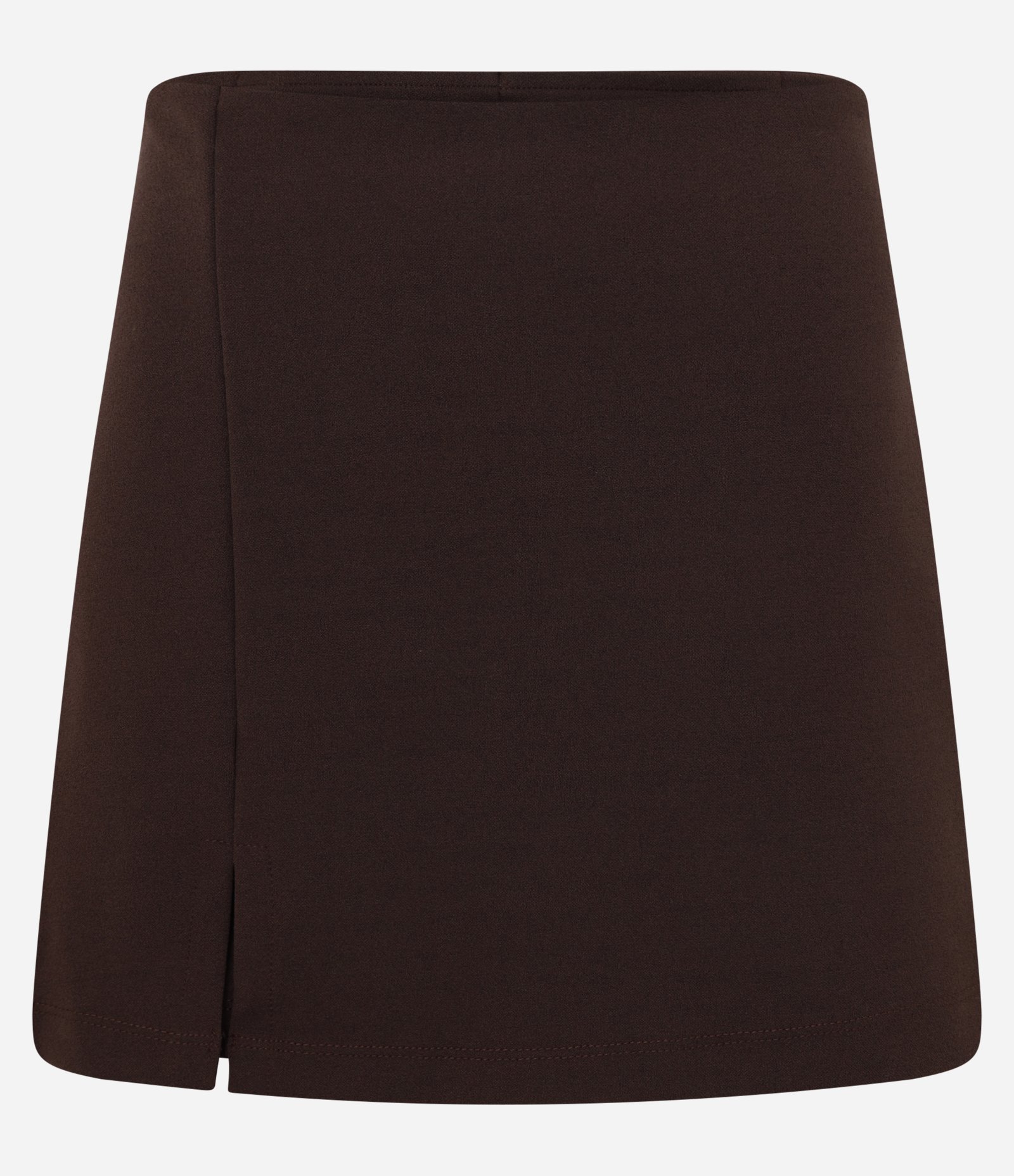 Short Saia Curto em Crepe com Fendinha Marrom 6