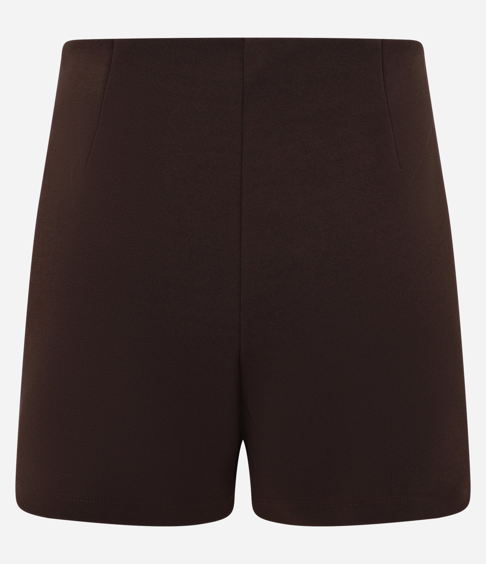 Short Saia Curto em Crepe com Fendinha Marrom 7