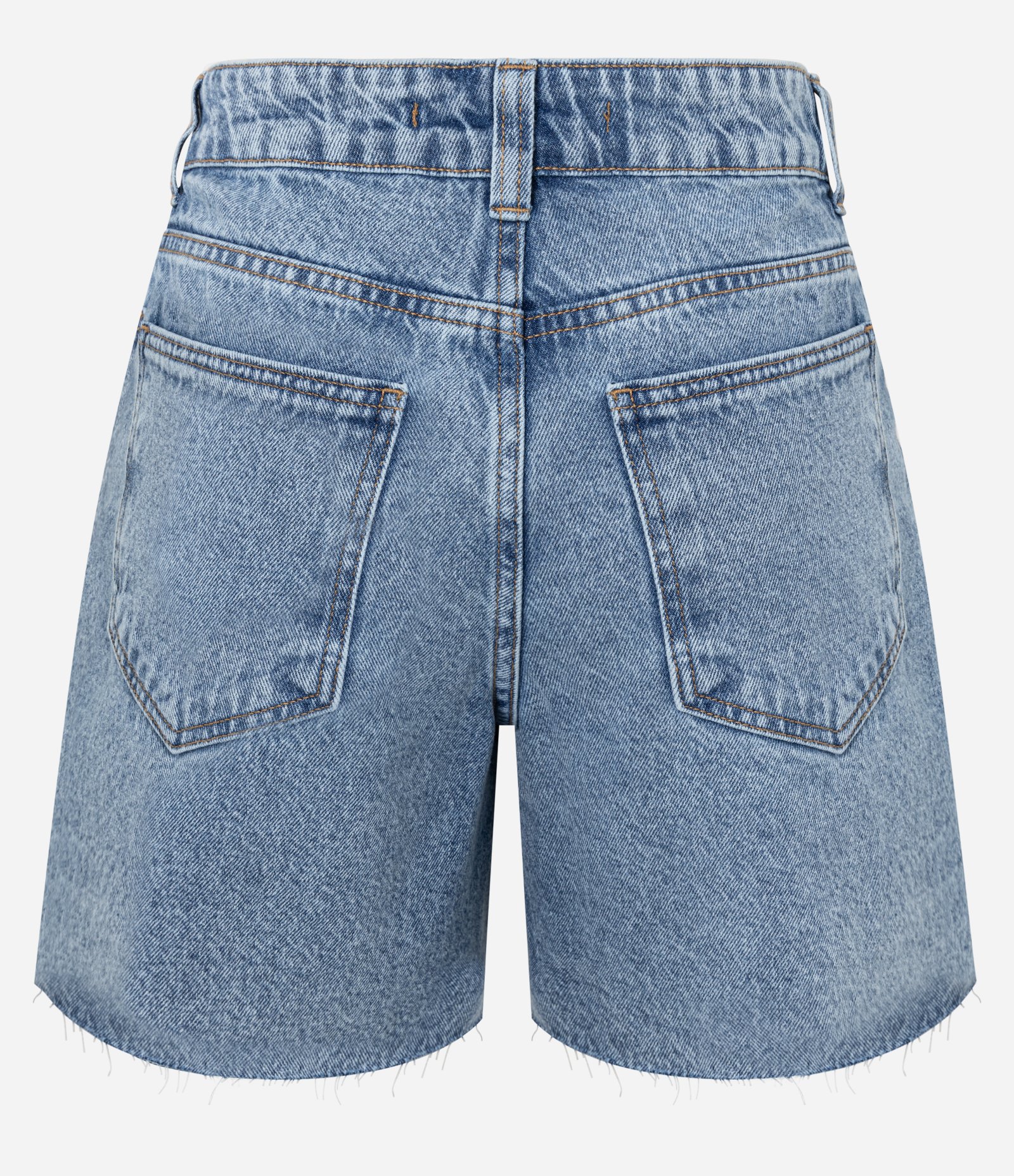 Short Cintura Médio em Jeans com Tachas e Barra Cortada Azul 7