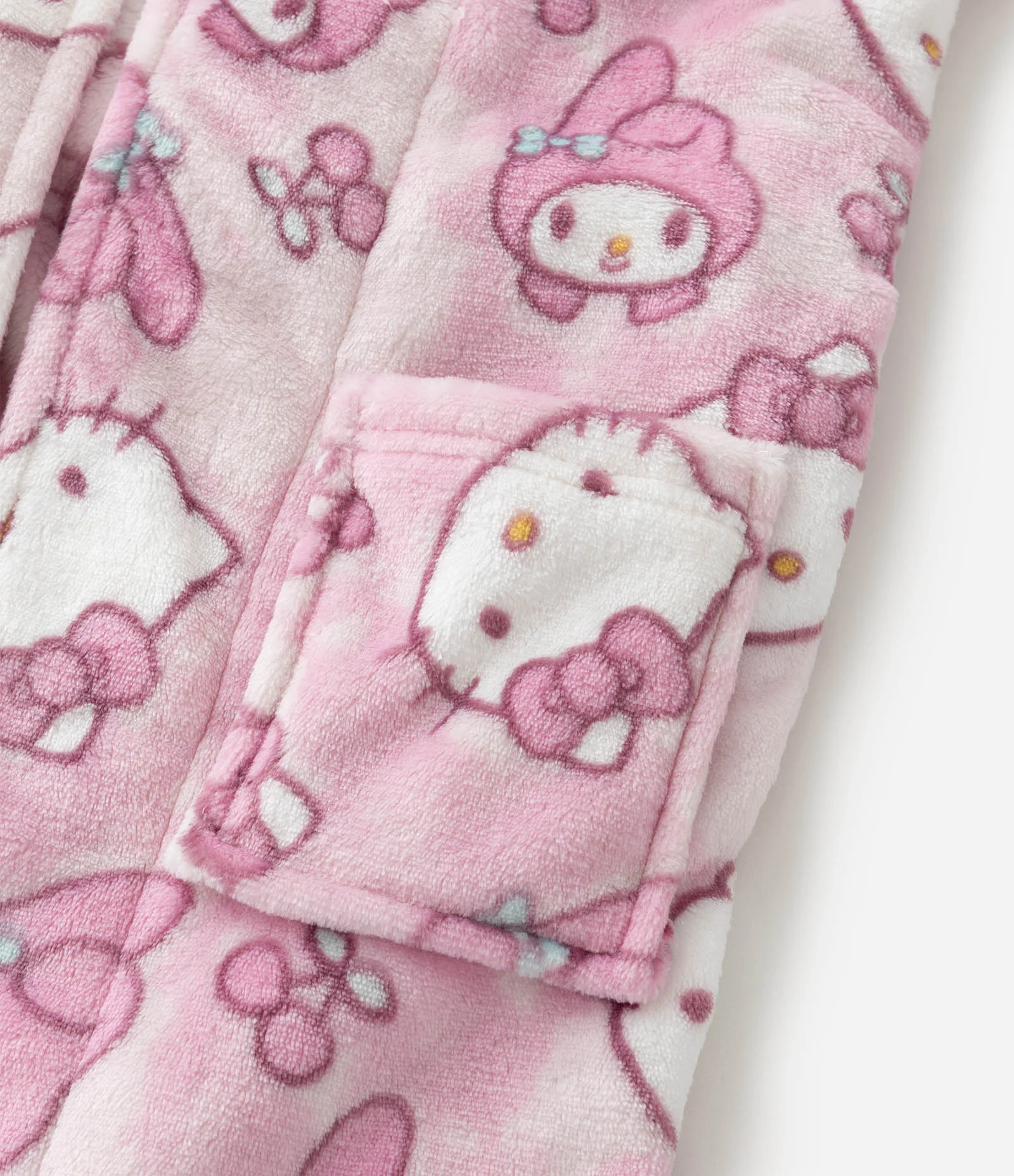 Roupão Infantil em Fleece com Estampa Hello Kitty e Cinto – Tam 5 a 16 Anos Rosa 4