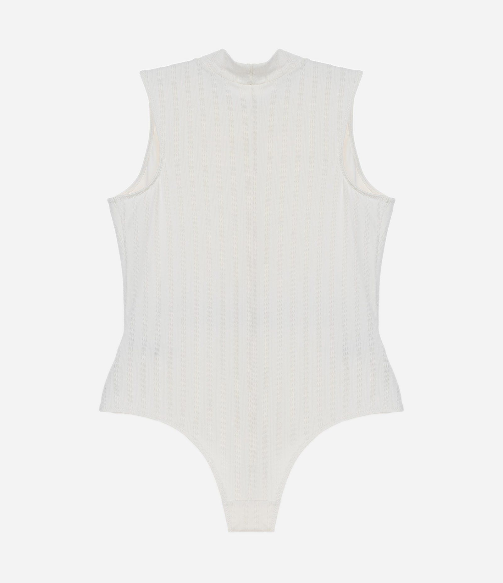Body sem Bojo em Microfibra Texturizada com Golinha Alta Curve e Plus Size Branco 6