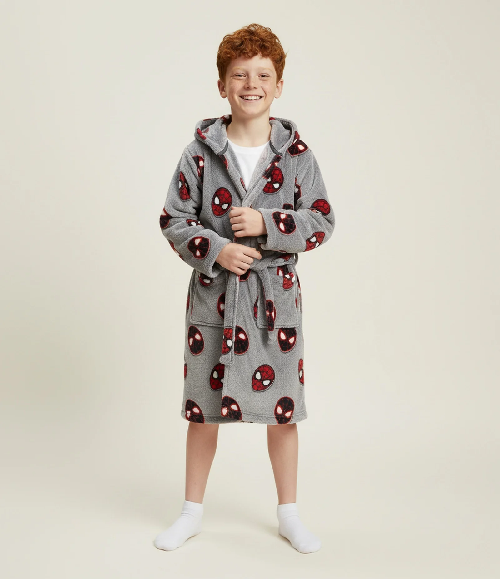 Roupão Infantil com Estampa Homem-Aranha – Tam 3 a 12 Anos Cinza 1
