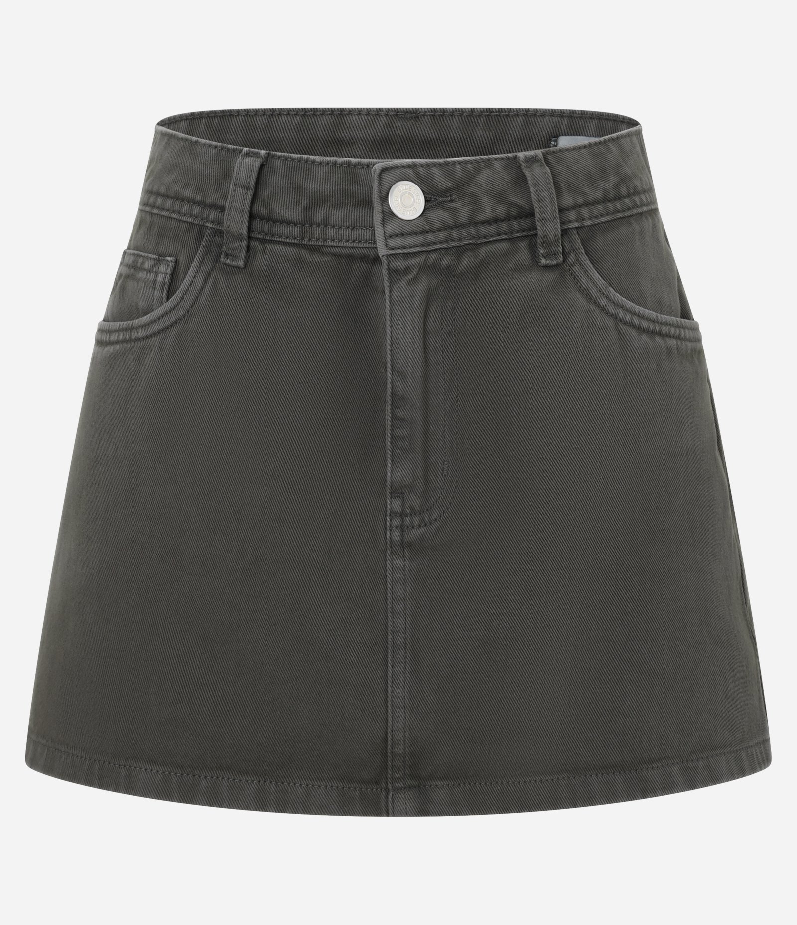 Short Saia Curto em Sarja com Passantes e Bolsos Verde Escuro 7