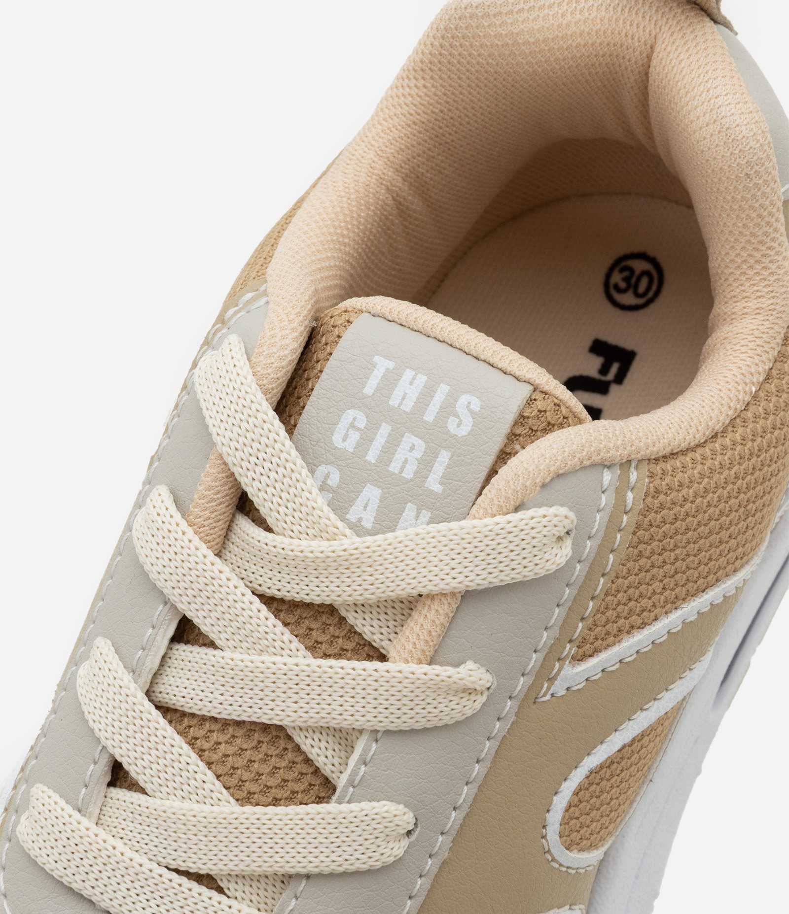 Tênis Esportivo Infantil com Recortes - Tam 28 ao 34 Bege 2