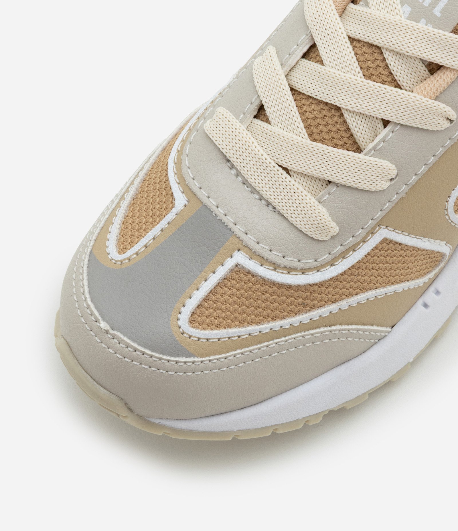 Tênis Esportivo Infantil com Recortes - Tam 28 ao 34 Bege 4