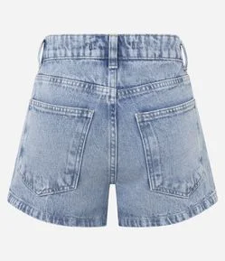 Short Cintura Média em Jeans com Pingente Peixe