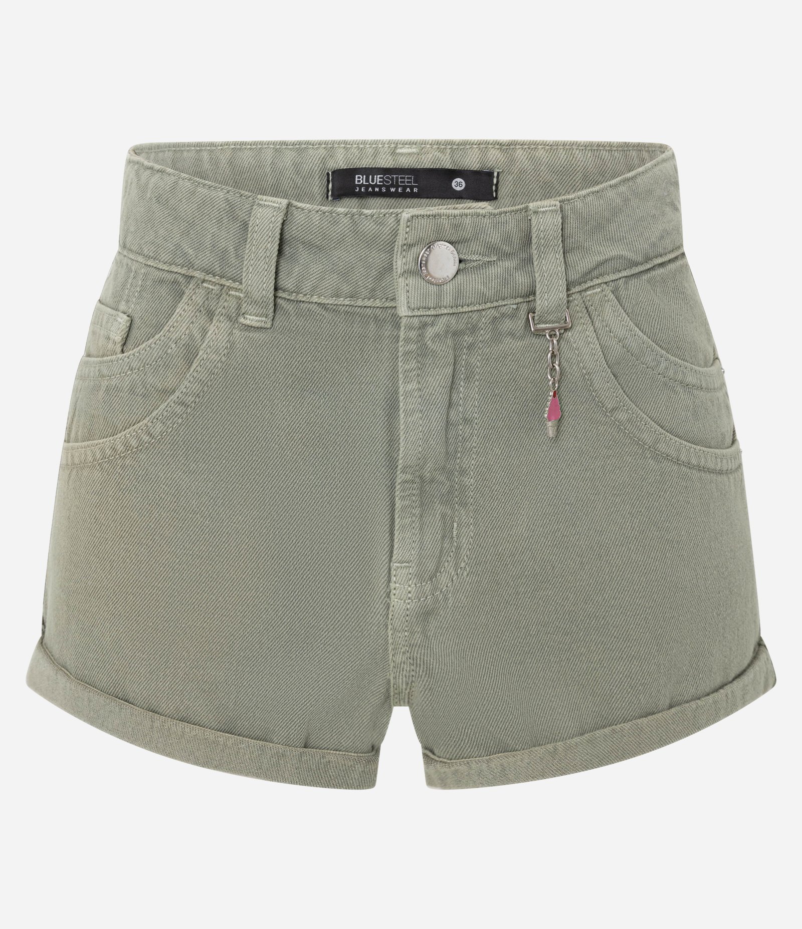 Short em Sarja com Recorte no Bolso e Pingente de Sorvete Verde 6