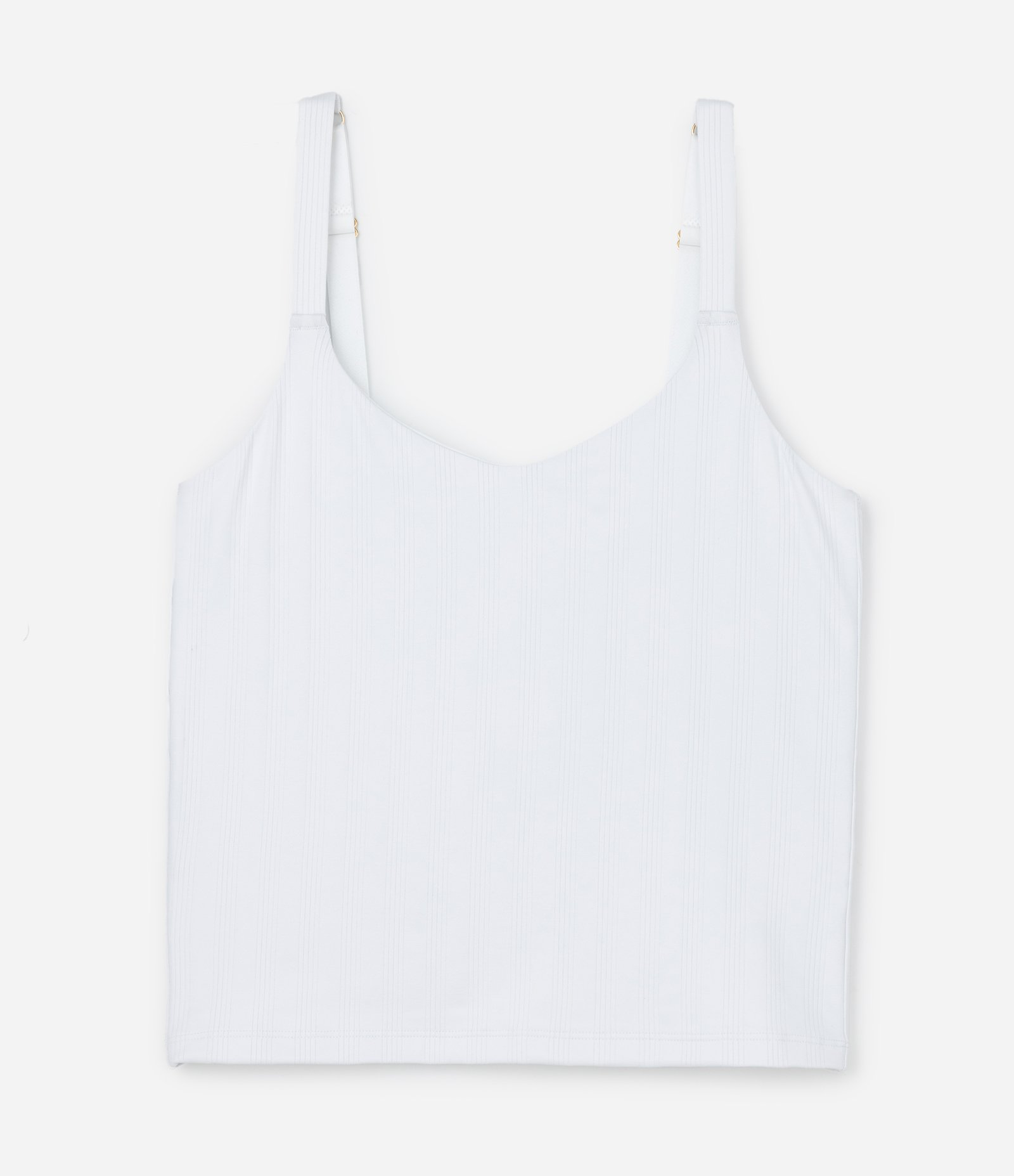 Camisete em Microfibra Texturizada com Alça Regulável Curve & Plus Size Branco 4