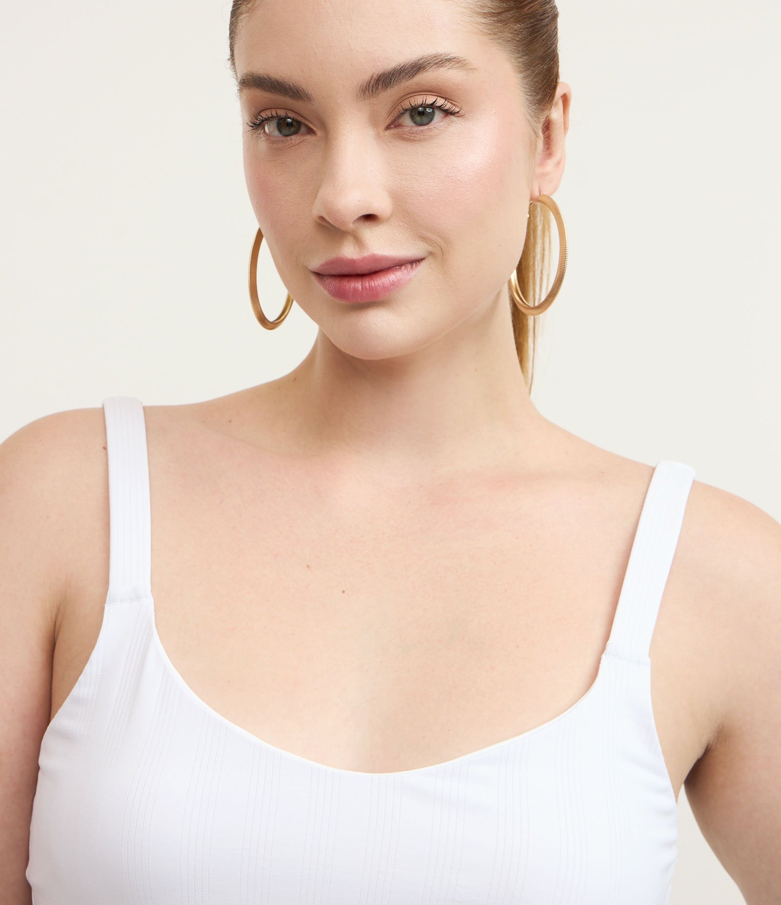 Camisete em Microfibra Texturizada com Alça Regulável Curve & Plus Size Branco 3