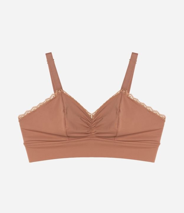 Sutiã Top Alongado em Microfibra com Franzido no Busto Curve & Plus Size