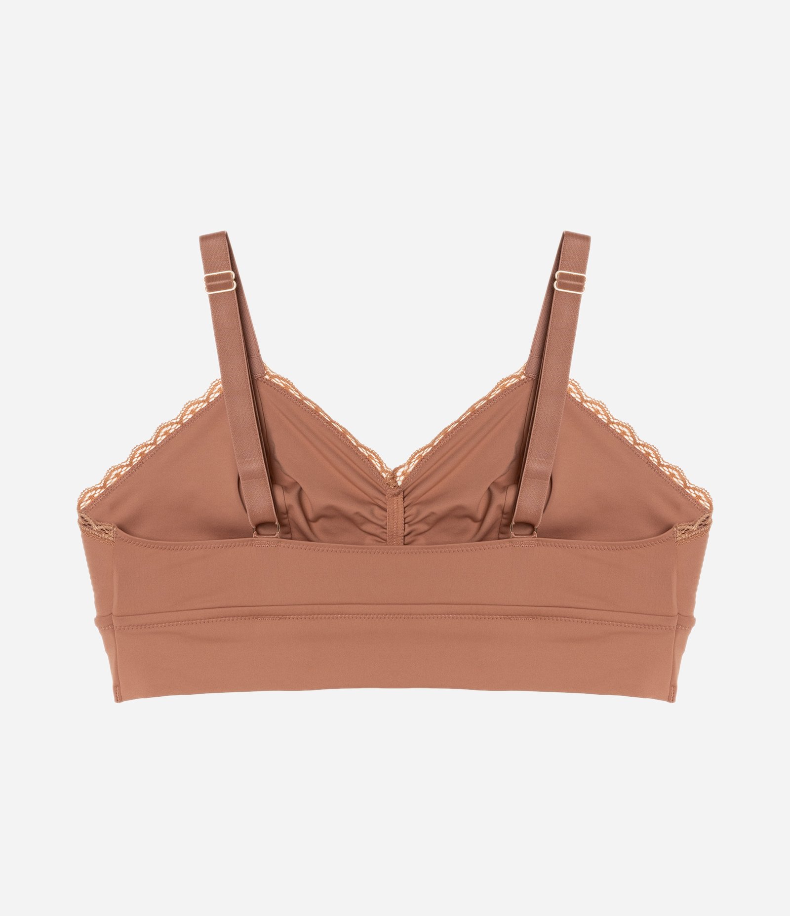 Sutiã Top Alongado em Microfibra com Franzido no Busto Curve & Plus Size Marrom 6