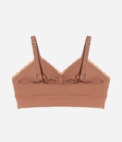 Sutiã Top Alongado em Microfibra com Franzido no Busto Curve & Plus Size