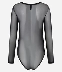 Body em Tule Texturizado com Franzidos