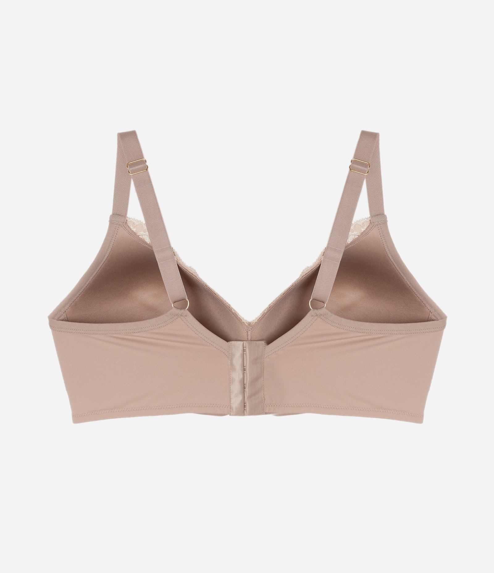 Sutiã Triângulo Alta Sustentação em Renda Floral  com Bojo sem Aro Curve & Plus Size Bege 7