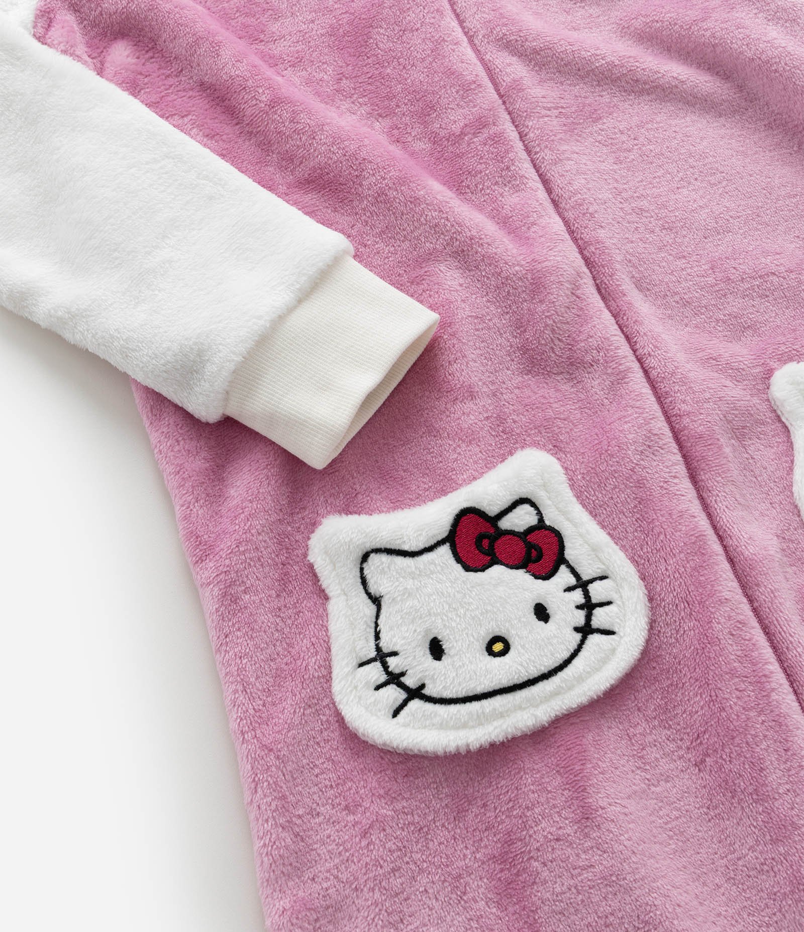 Pijama Jumper Infantil em Fleece com Bordado Hello Kitty - Tam 5 a 16 Anos Rosa 9