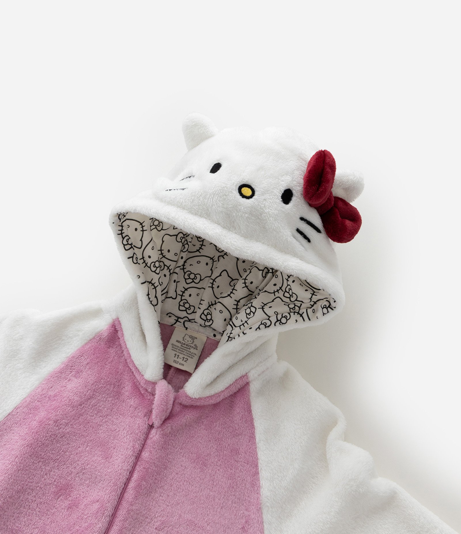 Pijama Jumper Infantil em Fleece com Bordado Hello Kitty - Tam 5 a 16 Anos Rosa 10