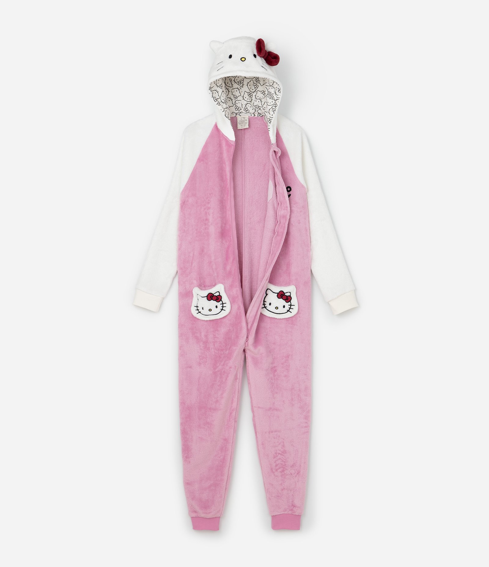 Pijama Jumper Infantil em Fleece com Bordado Hello Kitty - Tam 5 a 16 Anos Rosa 2